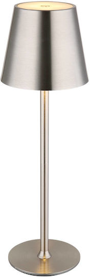 Globo Lighting Metallisches Tischlampen LED mit Silberfarbenem Hut und Basis