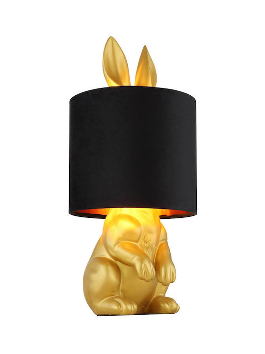 Globo Lighting Πορτατίφ με Μαύρο Καπέλο και Χρυσή Βάση