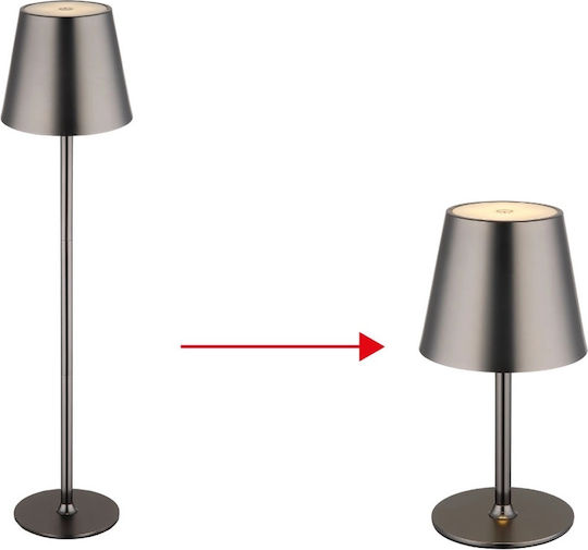 Globo Lighting Μεταλλικό Πορτατίφ LED με Γκρι Καπέλο και Βάση