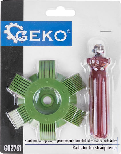 Set de Unelte pentru Îndreptat Aripioarele Radiatorului și Condensatorului Geko 6 Piepteni de Dimensiuni Diferite Mâner Ergonomic