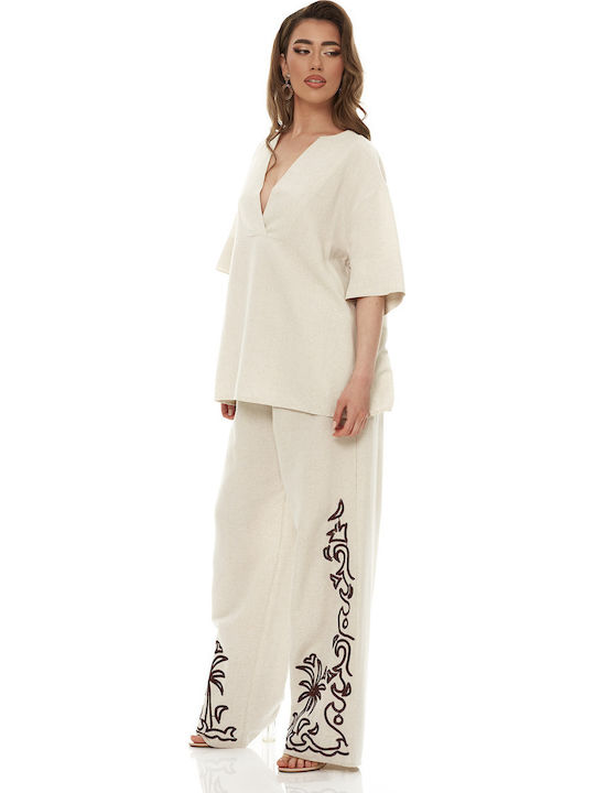 Women's Beige Set with Pants