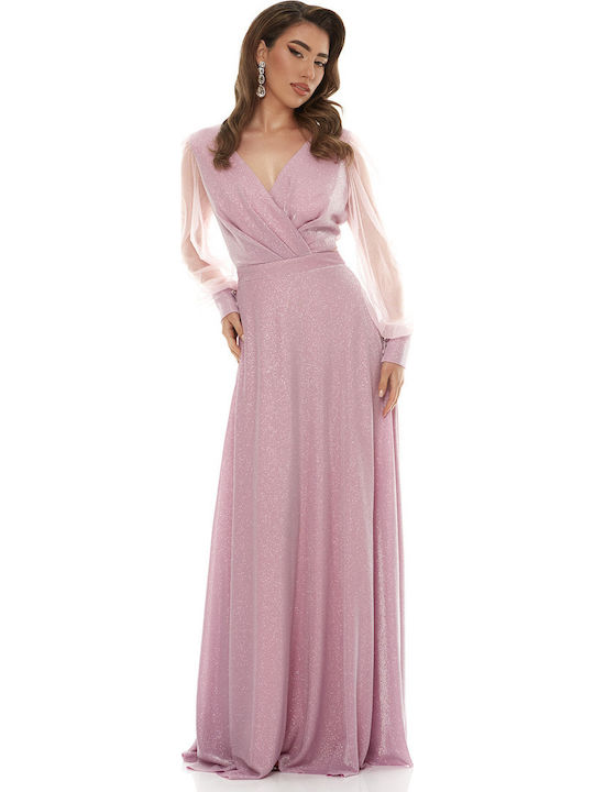 Summer Maxi Dress for Wedding / Baptism Pink