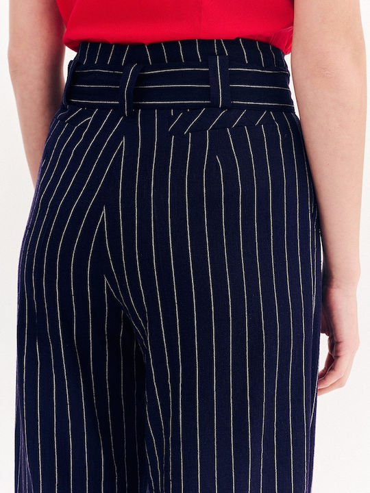 Dama Tesatura Pantaloni Cu dungi Albastru