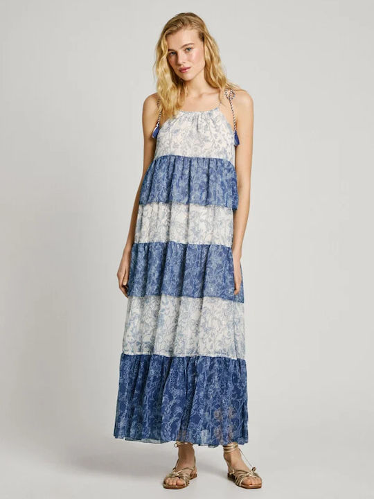Sommer Midi Damenkleid Stahlblau