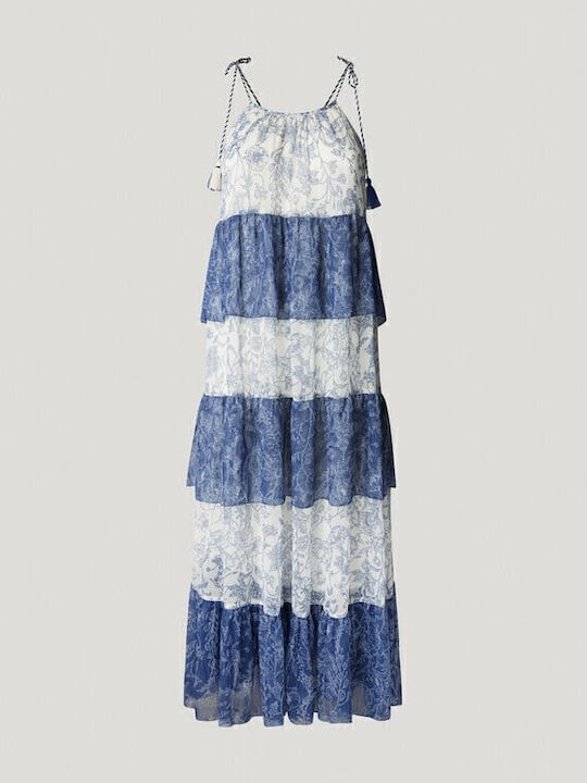 Sommer Midi Damenkleid Stahlblau