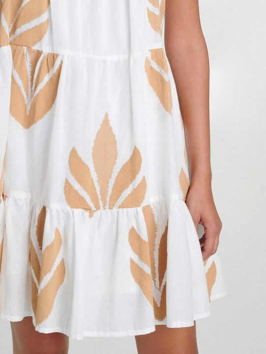 Mini Kleid mit Rüschen White