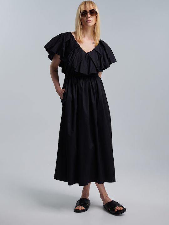 Maxi Damenkleid Für Hochzeit - Taufe Schwarz