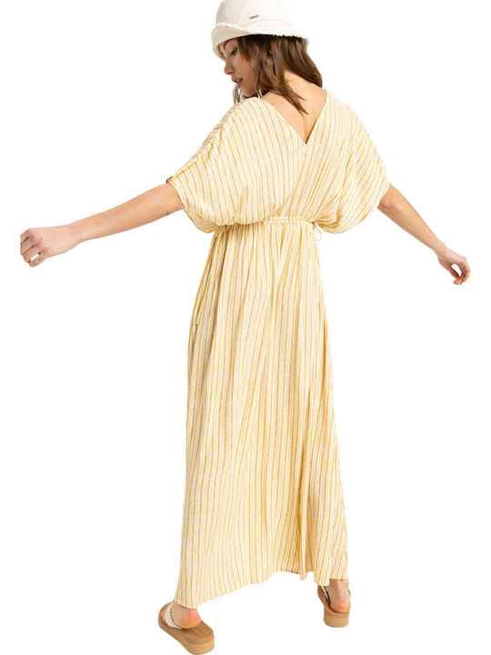 Sunburst Summer Midi Dress Egret Surf Trip Striped