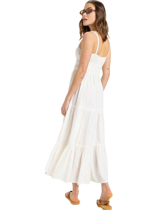 Sunshine Coastline Summer Midi Dress EGRET