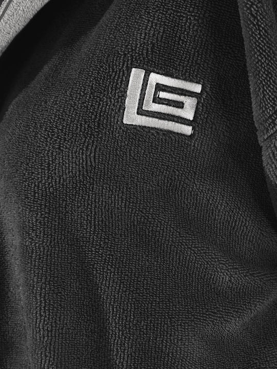 Guy Laroche Monogram Μπουρνούζι με Κουκούλα Black