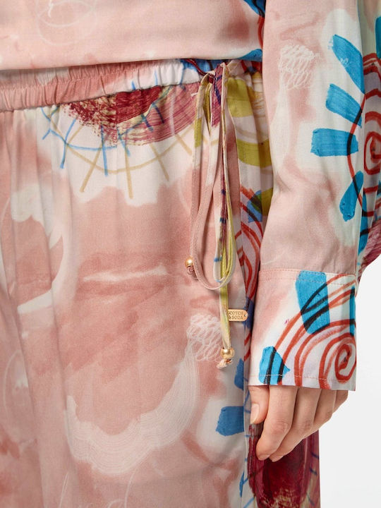 Scotch & Soda Abstract Sun Women's Fabric Palazzo Pants Pink