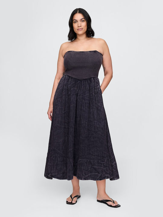 Sommer Midi Damenkleid Gestrickt Indigo