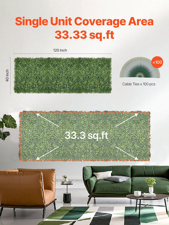 Vevor Изкуствена панелна листва 1.2м x 40см
