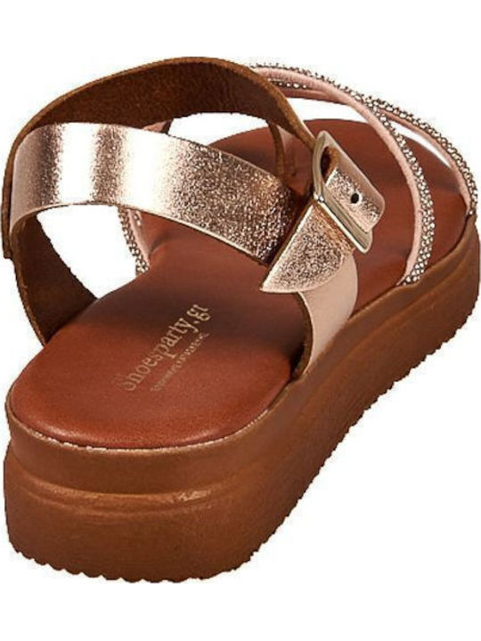Γυναικεία Σανδάλια Flatforms Χρυσά
