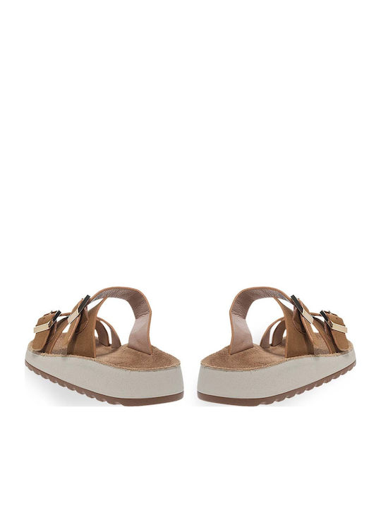Women's Flat Sandals in Brown Color