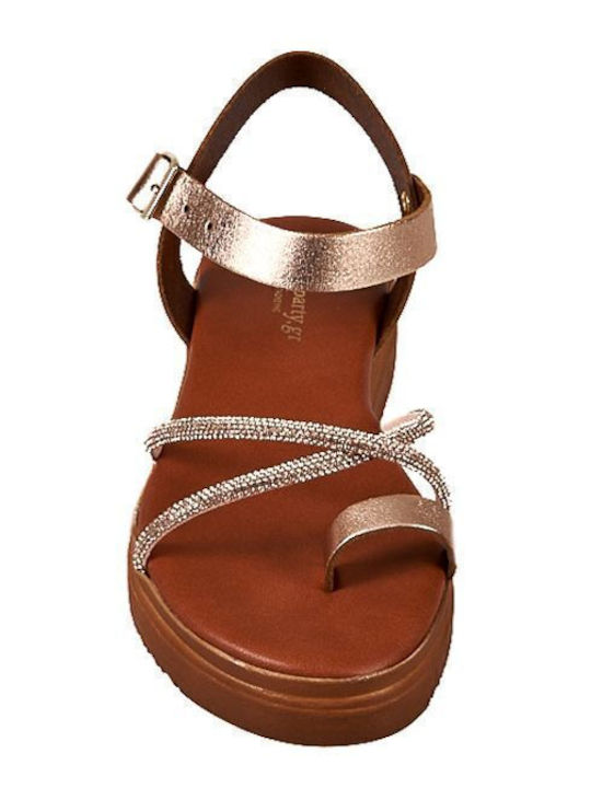 Γυναικεία Σανδάλια Flatforms Χρυσά