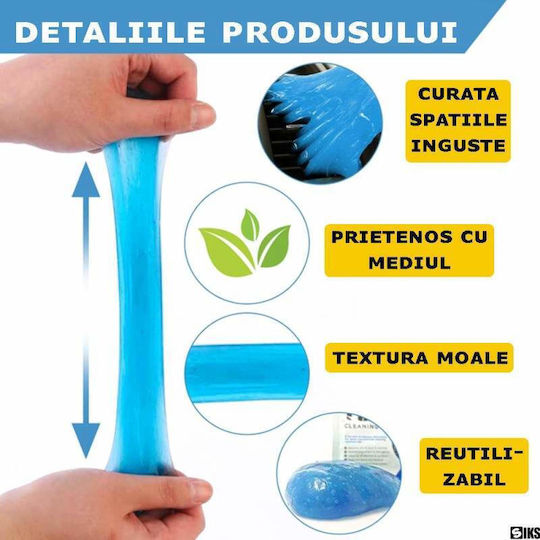 Siks Gel Universal de Curățare pentru Interiorul Mașinii Tastatură Spații Dificil de Atinge Absoarbe Murdăria Praful Elimină Germenii 70g Albastru