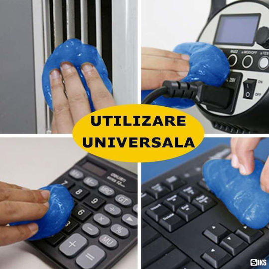 Siks Gel Universal de Curățare pentru Interiorul Mașinii Tastatură Spații Dificil de Atinge Absoarbe Murdăria Praful Elimină Germenii 70g Albastru