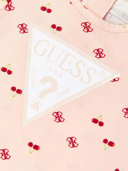 Guess Baby Bodysuit Short-Sleeved Salmon