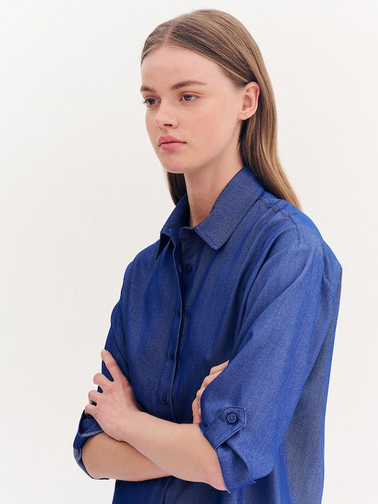 Women's Denim Long Sleeve Shirt Denim