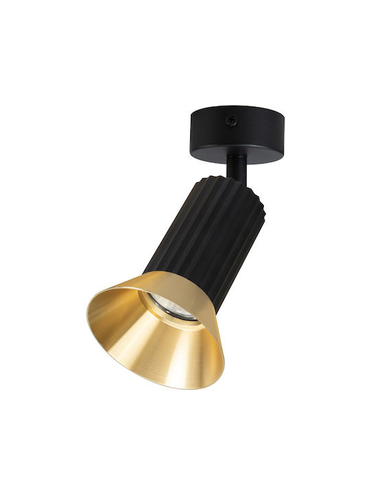 Eko Light Einzel Spot mit Fassung GU10 in Schwarz Farbe