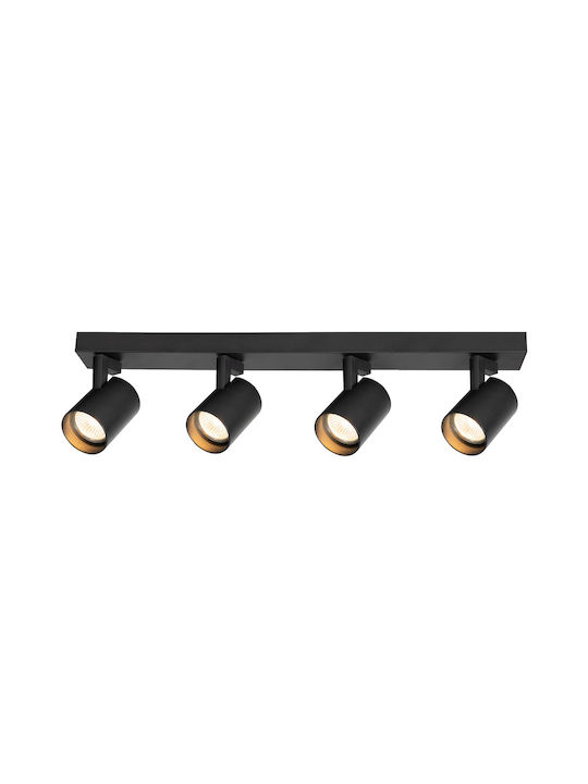 Eko Light Spot with 4 Lights and with Socket GU10 in Black Color