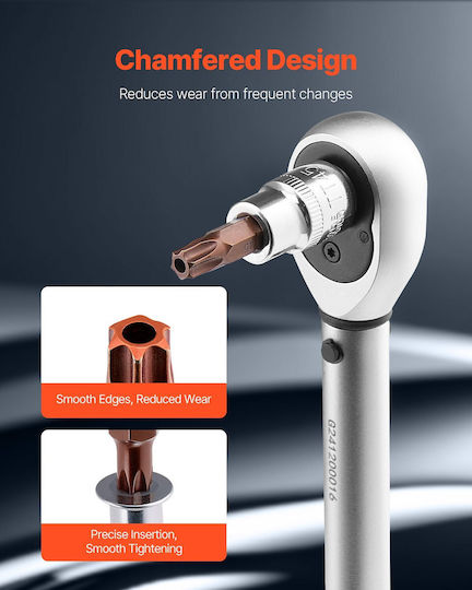 Torx Bit Socket Σετ 34 Τεμαχίων Solid Star Tamper Proof T6-t70 S2 Alloy Steel