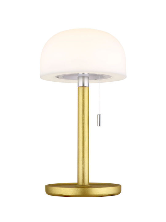 Globo Lighting Table Lamp with White Shade and Gold Base