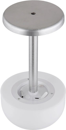 Globo Lighting Πορτατίφ LED με Λευκό Καπέλο και Ασημί Βάση