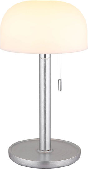 Globo Lighting Πορτατίφ LED με Λευκό Καπέλο και Ασημί Βάση