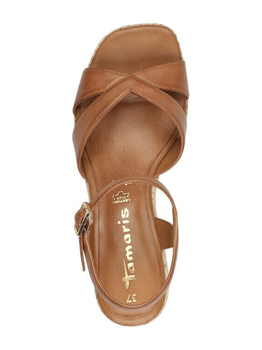 Leather Sandals Tabac Brown
