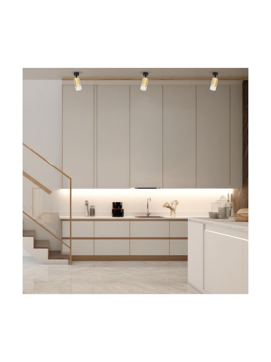Eko Light Einzel Spot mit Fassung GU10 in Gold Farbe