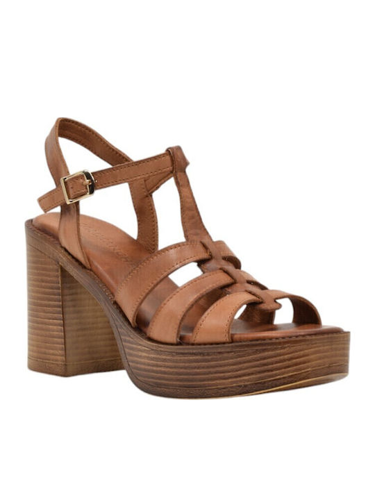 Leder Sandalen Tabac Braun