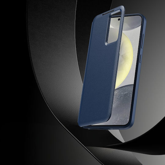 Калъф тип портфейл със Smart View за Samsung Galaxy S22 Ultra, син цвят