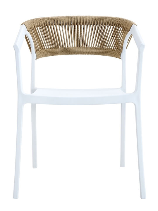 Gartenstühle Polypropylen Elma Weiß 56x93x57cm