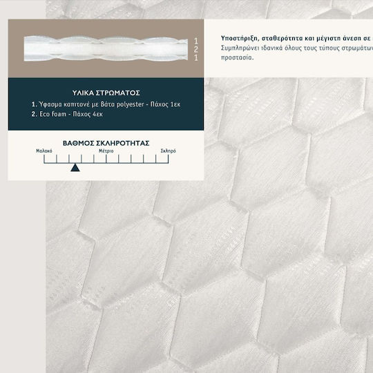 KS Kouppas Mattress Topper Foam Complete Semi-Double Foam 120x200cm