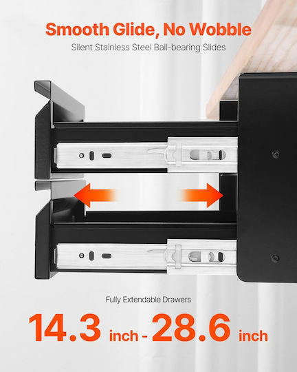 Vevor 2 Συρτάρι 40 Cm Κάτω Γραφείο Συρτάρι Organizer Συρτάρι Εξοικονόμησης Χώρου