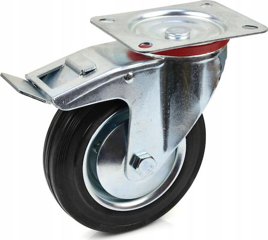 Geko G71520 Rotating Wheel Made of Rubber with Brake