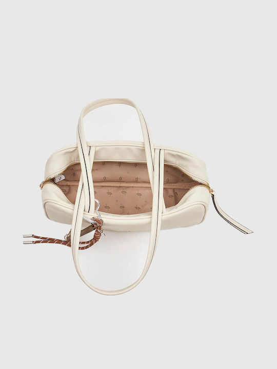 Damentasche Schultertasche Ecru