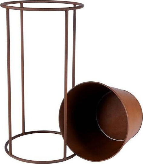 Vilde Βάση Γλάστρας Μεταλλική Καφέ 22.5x22.5x44εκ.