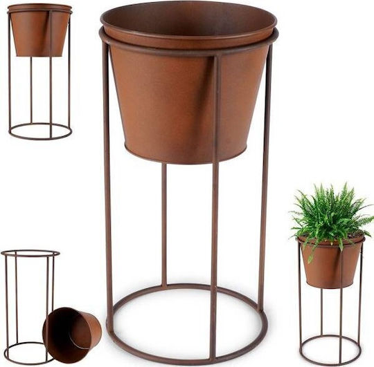 Vilde Βάση Γλάστρας Μεταλλική Καφέ 22.5x22.5x44εκ.