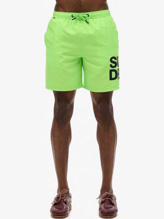 Men's Swimwear Shorts Neon Green with Patterns