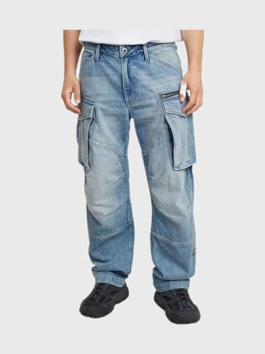 M Rovic 3d Ανδρικό Παντελόνι Τζιν Cargo με Loose Straight Εφαρμογή Blue