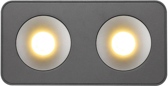 Globo Lighting Διπλό LED Θερμό Λευκό Σποτ σε Γκρι Χρώμα