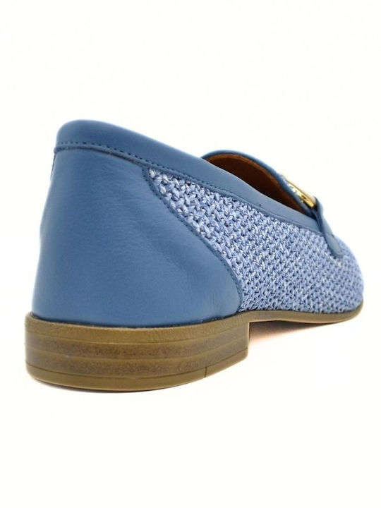 Δερμάτινα Γυναικεία Loafers σε Μπλε Χρώμα