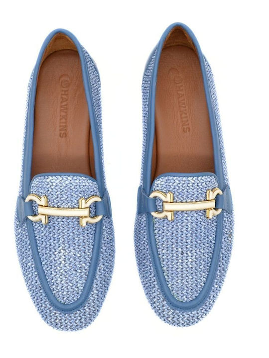 Δερμάτινα Γυναικεία Loafers σε Μπλε Χρώμα