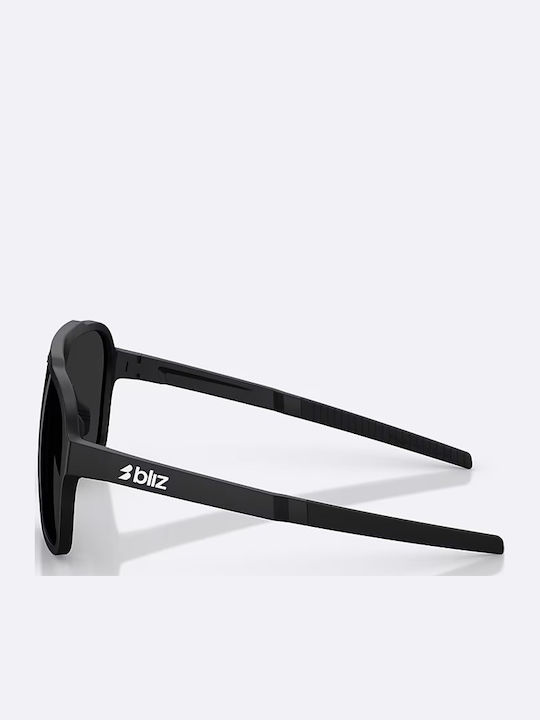 Bliz Men's Sunglasses with Black Plastic Frame and Black Lens