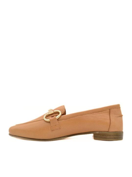 Δερμάτινα Γυναικεία Loafers σε Ταμπά Χρώμα