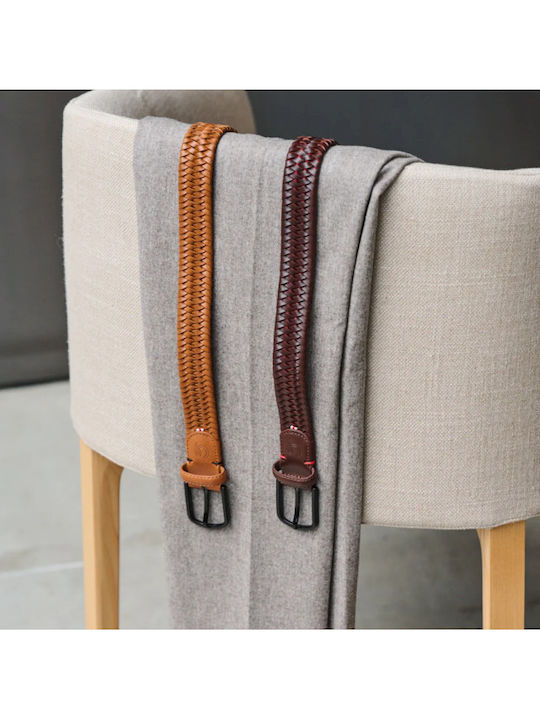 Elastisch Herren Gürtel Leder Gestrickt Braun