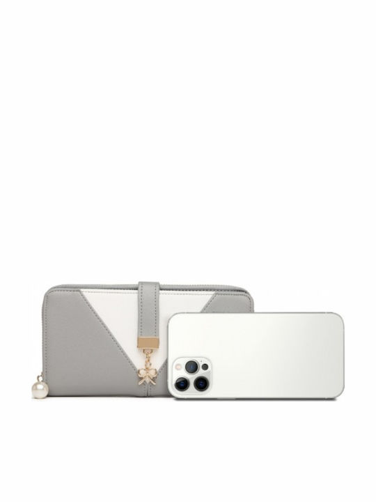 Leather Women's Wallet Classic Gray